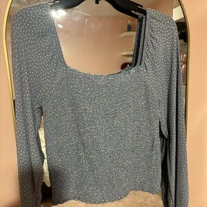 American Eagle Long Sleeve Polka Dot Top